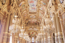 Load image into Gallery viewer,  the grand foyer at the opera garnier, paris france. chandeliers