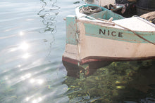 Load image into Gallery viewer, Boat on the Mediterranean at Villefranche sur mer, Côte d’Azur French Riviera south of France wall art photography fishing hamptons coastal coast
