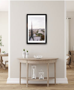 view from the top of Cathedral Notre Dame de Paris. river Seine, wall art photography