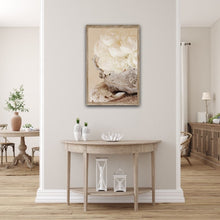 Load image into Gallery viewer, Creamy white peonies in an antique French style jardiniére vase. Console hall table 
